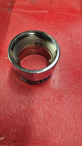 Clearance - Tank Fill Adapter, 2.5" Female NPT x 2.5" Male NH, Chrome, Red Head Brass