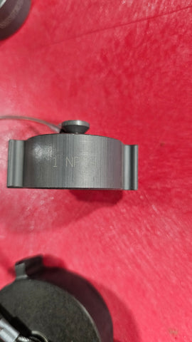 Clearance - 1.5" Female NPSH x (x2) 1" Female NPSH Caps, with steel cable