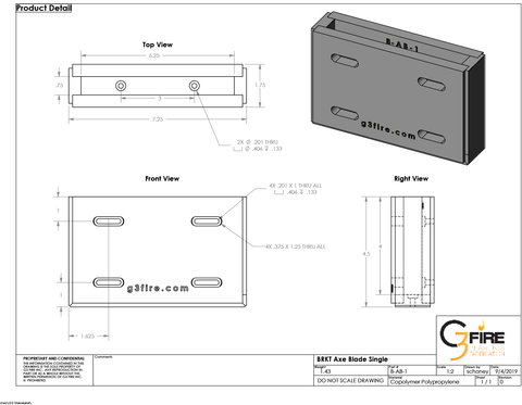 Poly Axe Blade Bracket