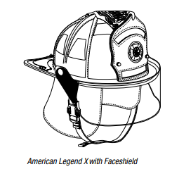American Legend X Helmet w/ 4" Faceshield and Metal Thumbwheel Adjustments
